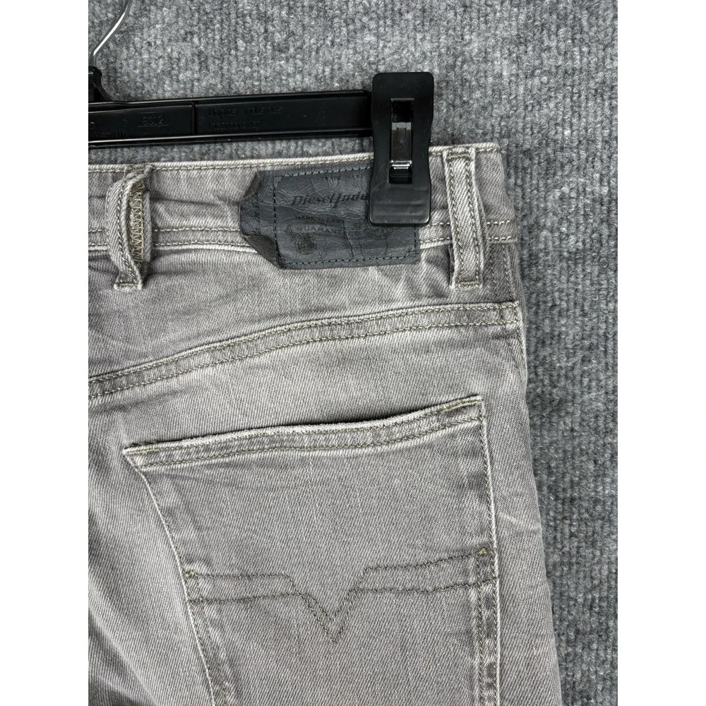Diesel Waykee Jeans Mens 28x30 Gray 0839N Stretch Regular Straight Button Fly
